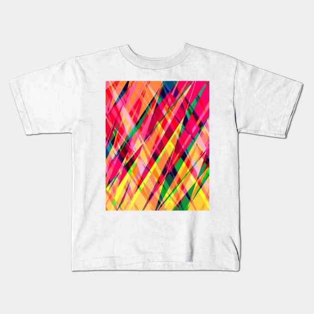 Disco laser lights, super colorful party backdrop, 80's style Kids T-Shirt by KINKDesign